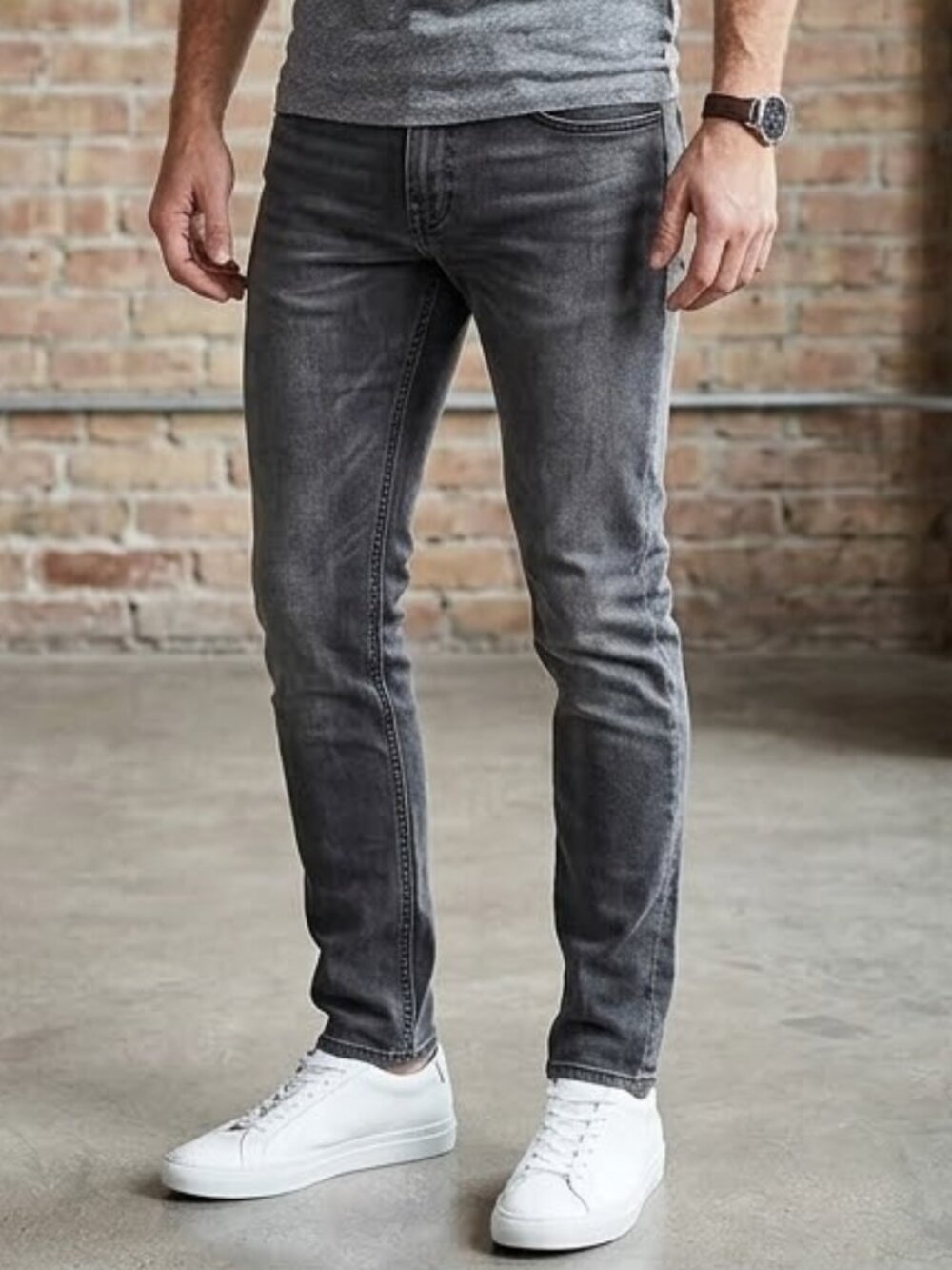 Hollister Dark Wash Whiskered Skinny Stretchy Slim Men's Jeans Denim Pants 29x30